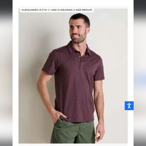 Toad&Co Tencel & Organic Cotton Tempo Short Sleeve Polo Raisin Red